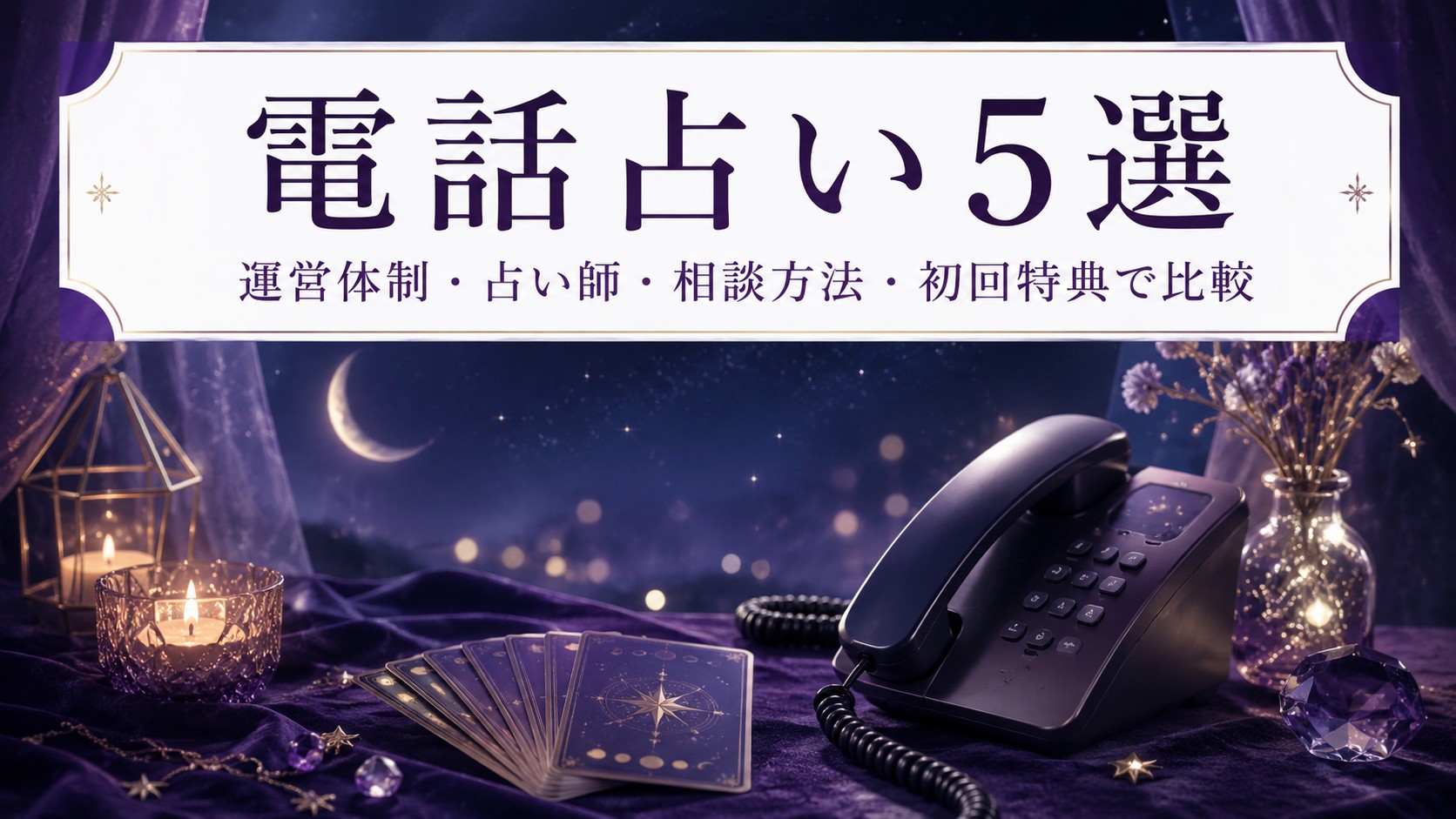 電話占い5サービスを比較｜運営体制・占い師・相談方法・初回特典の違いを解説