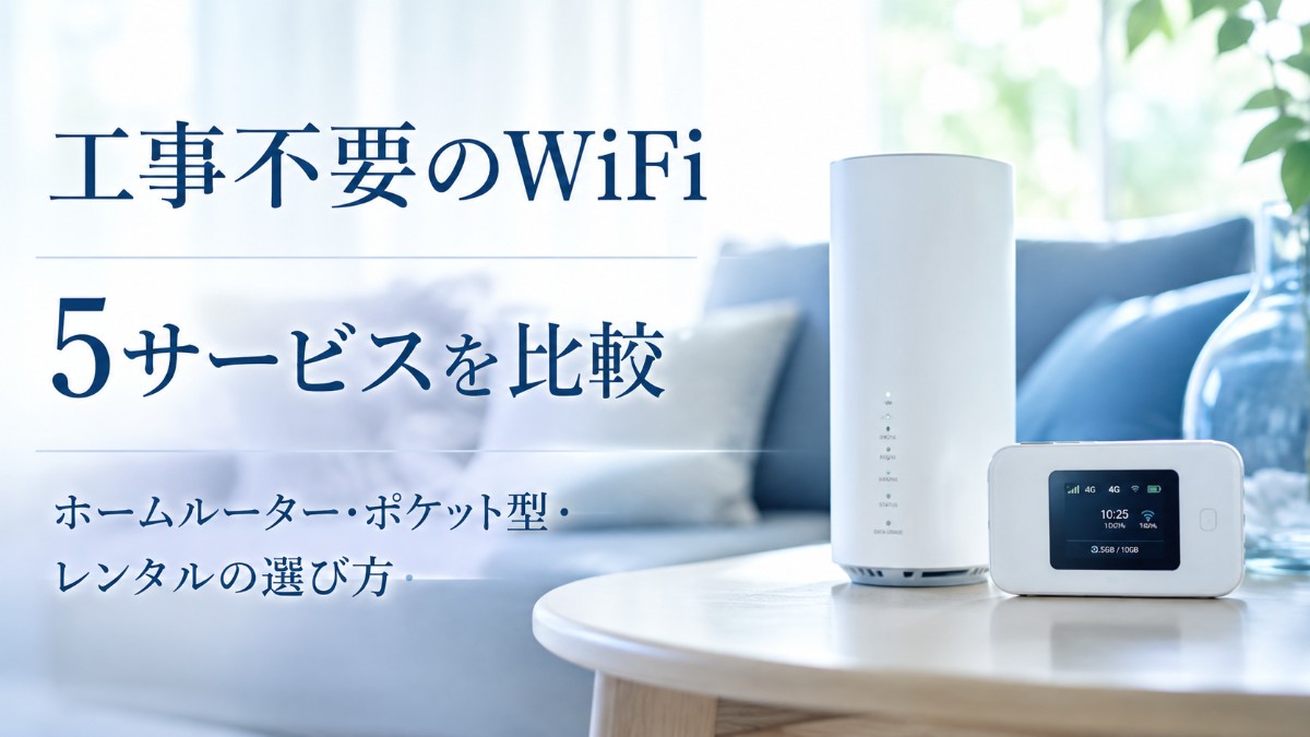 工事不要のWiFi 5サービスを比較｜ホームルーター・ポケット型・レンタルの選び方