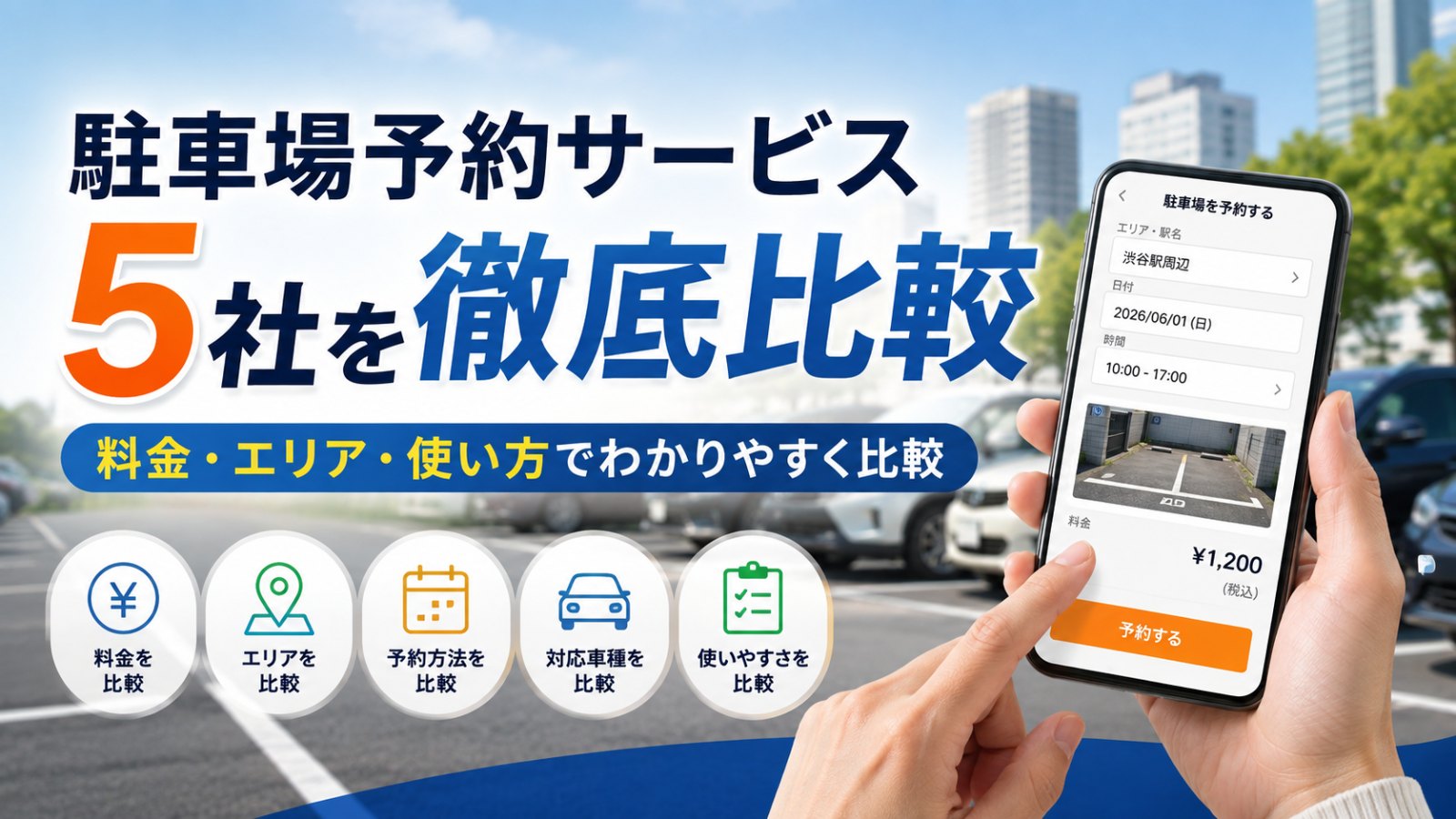 特P(とくぴー)とは?駐車場予約サービス5社を料金・特徴・使い方で比較