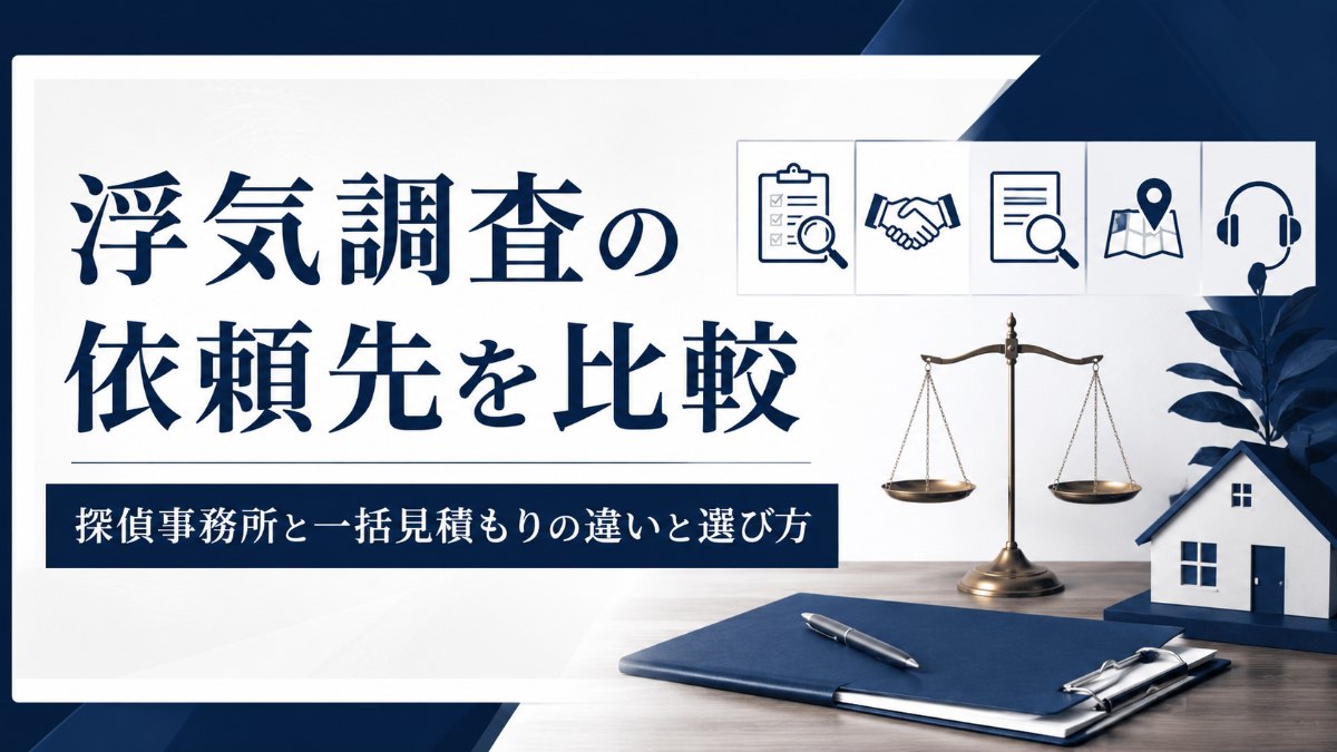浮気調査を依頼できる5サービスを比較|探偵事務所と一括見積もりの違いと選び方