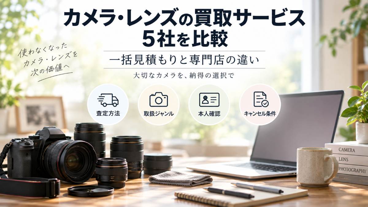 カメラ・レンズの買取サービス5社を比較|一括見積もりとカメラ専門店の違い・査定前の準備