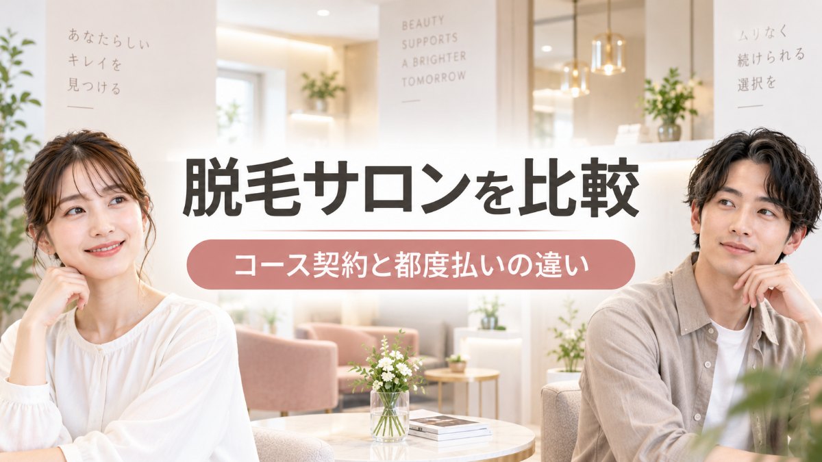 脱毛サロン5社を比較｜コース契約と都度払いの違い・通い方の選び方