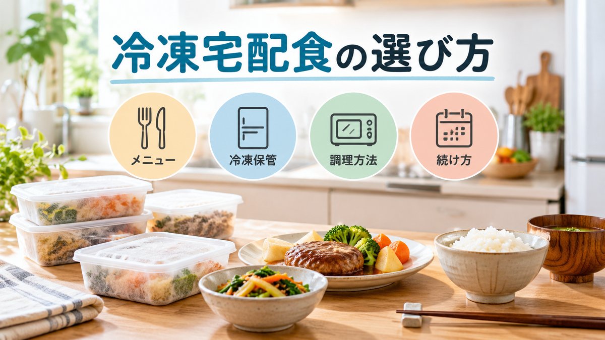 冷凍宅配食5サービスを比較|メニューの選び方・保管・調理の違いと続け方